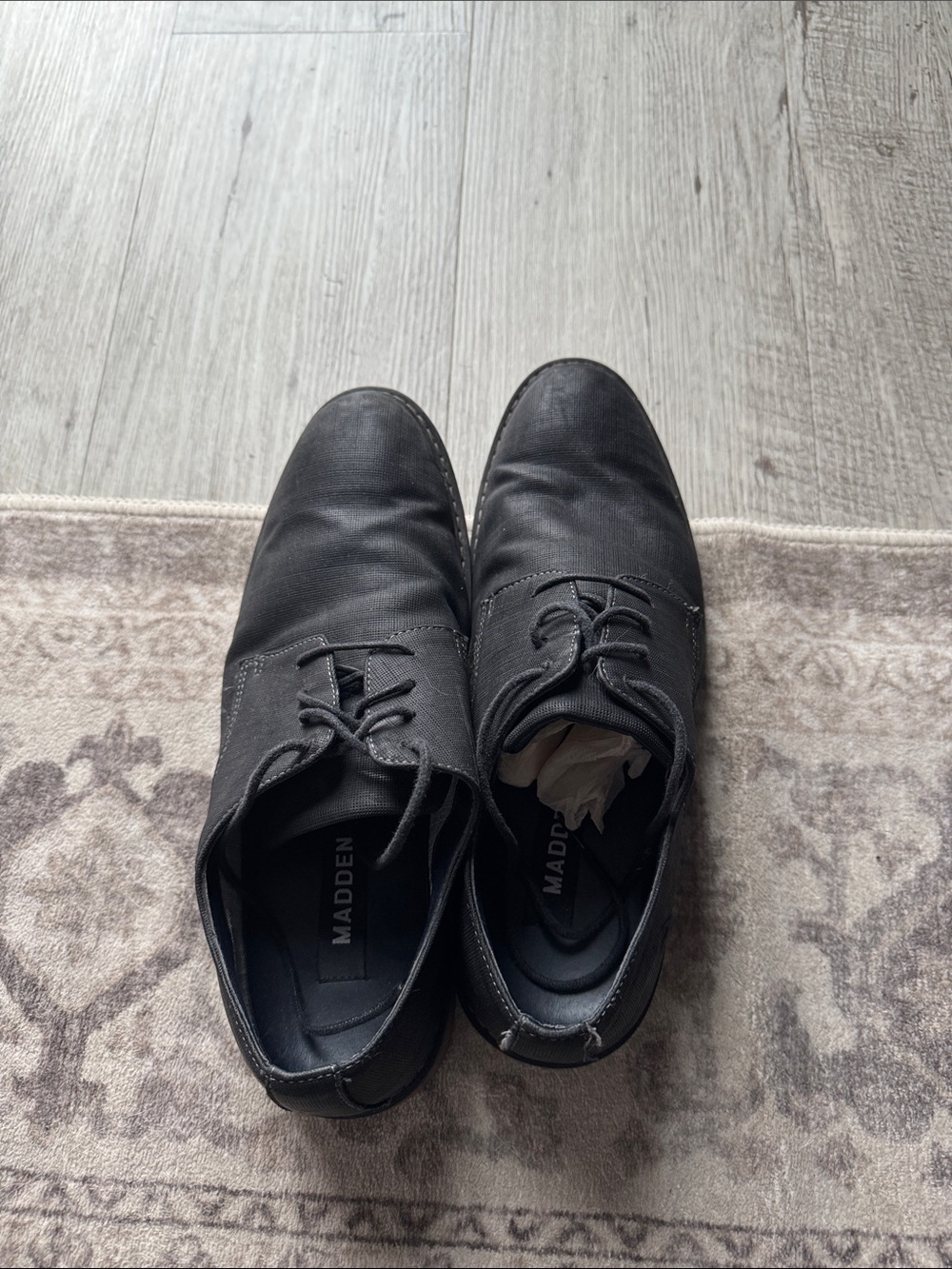 Madden Black Lace-Up Dress Shoes